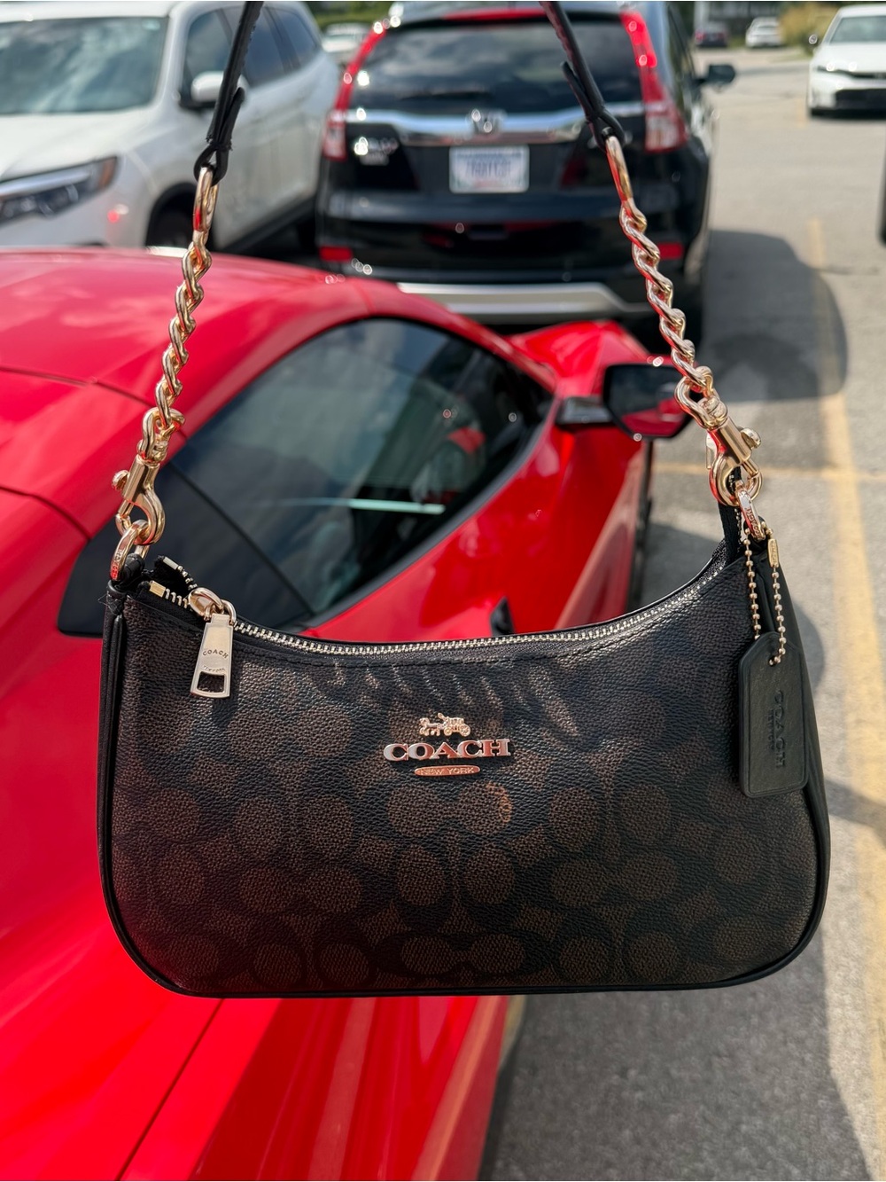 Coach Teri black walnut black in signature canvas